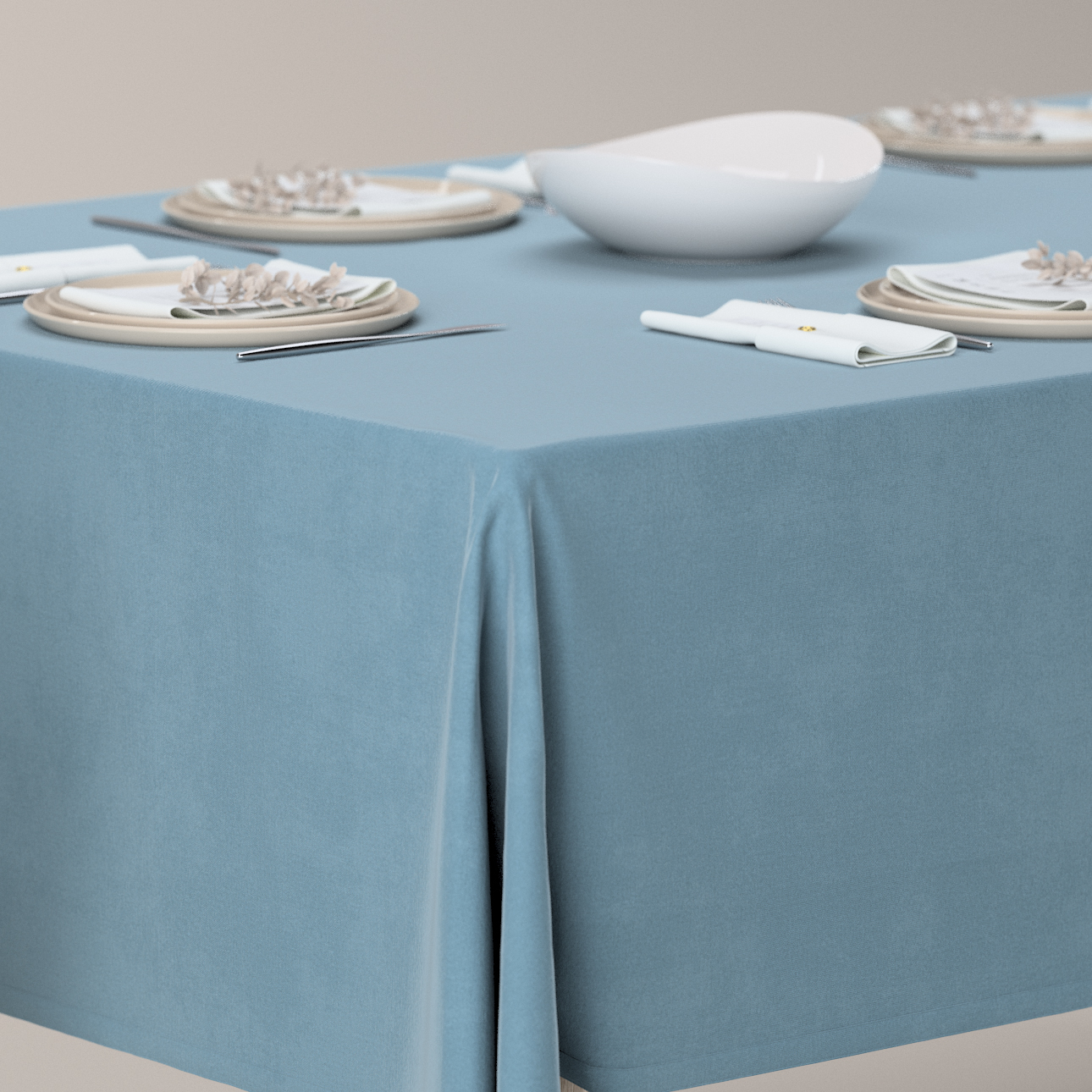 Rechteckige Tischdecke, blau, Crema (179-28) günstig online kaufen