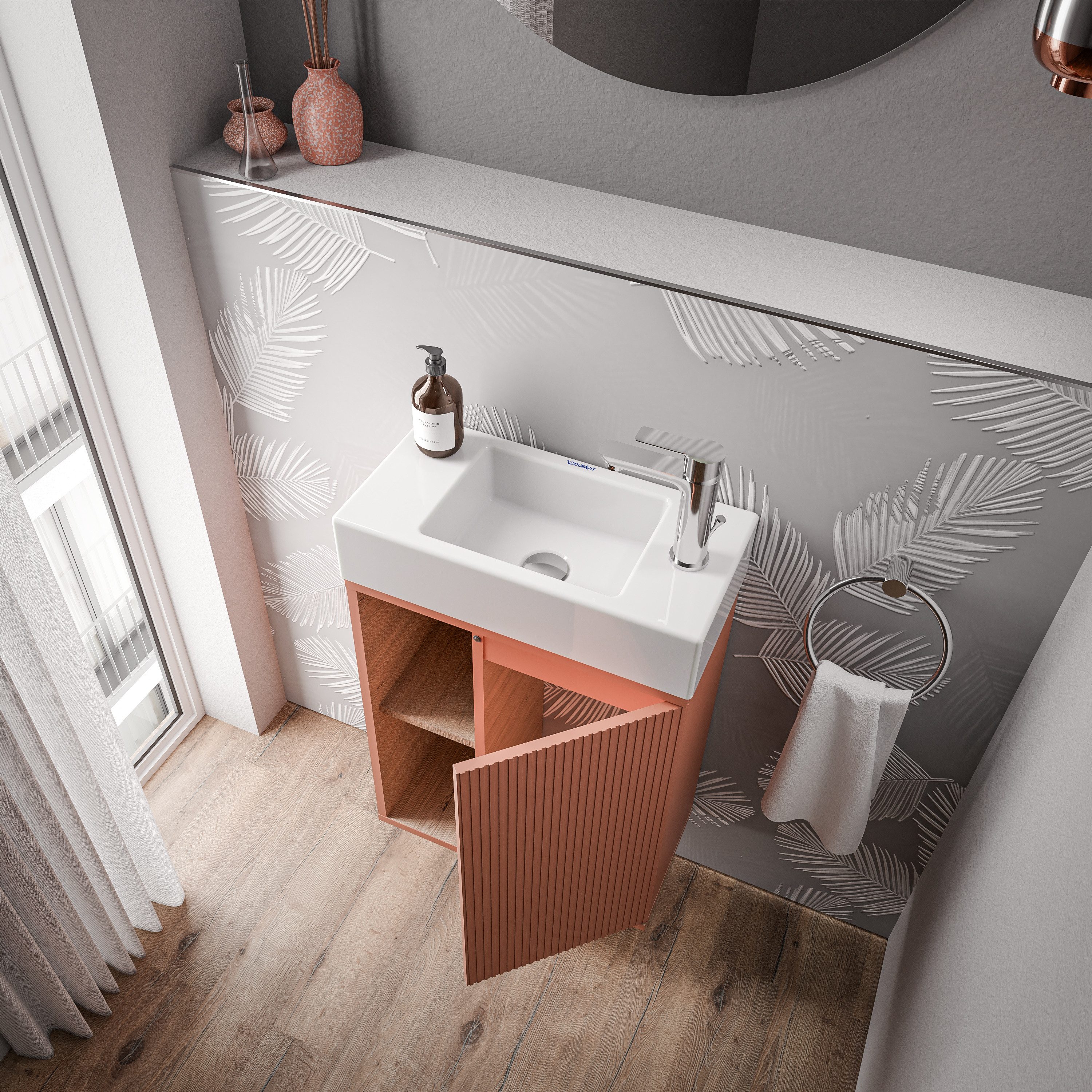 Bernstein Badmöbel-Set BELDIVO, (mit Waschbecken DURAVIT, günstig online kaufen