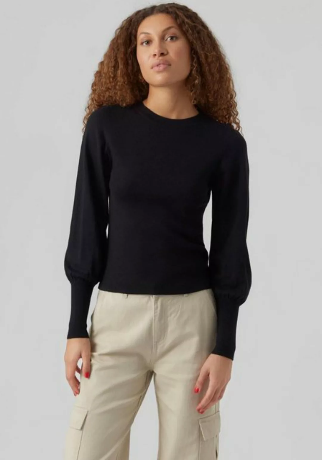 Vero Moda Rundhalspullover VMHOLLYKARISPUFF LS O-NECK PULLOV GA BOO günstig online kaufen