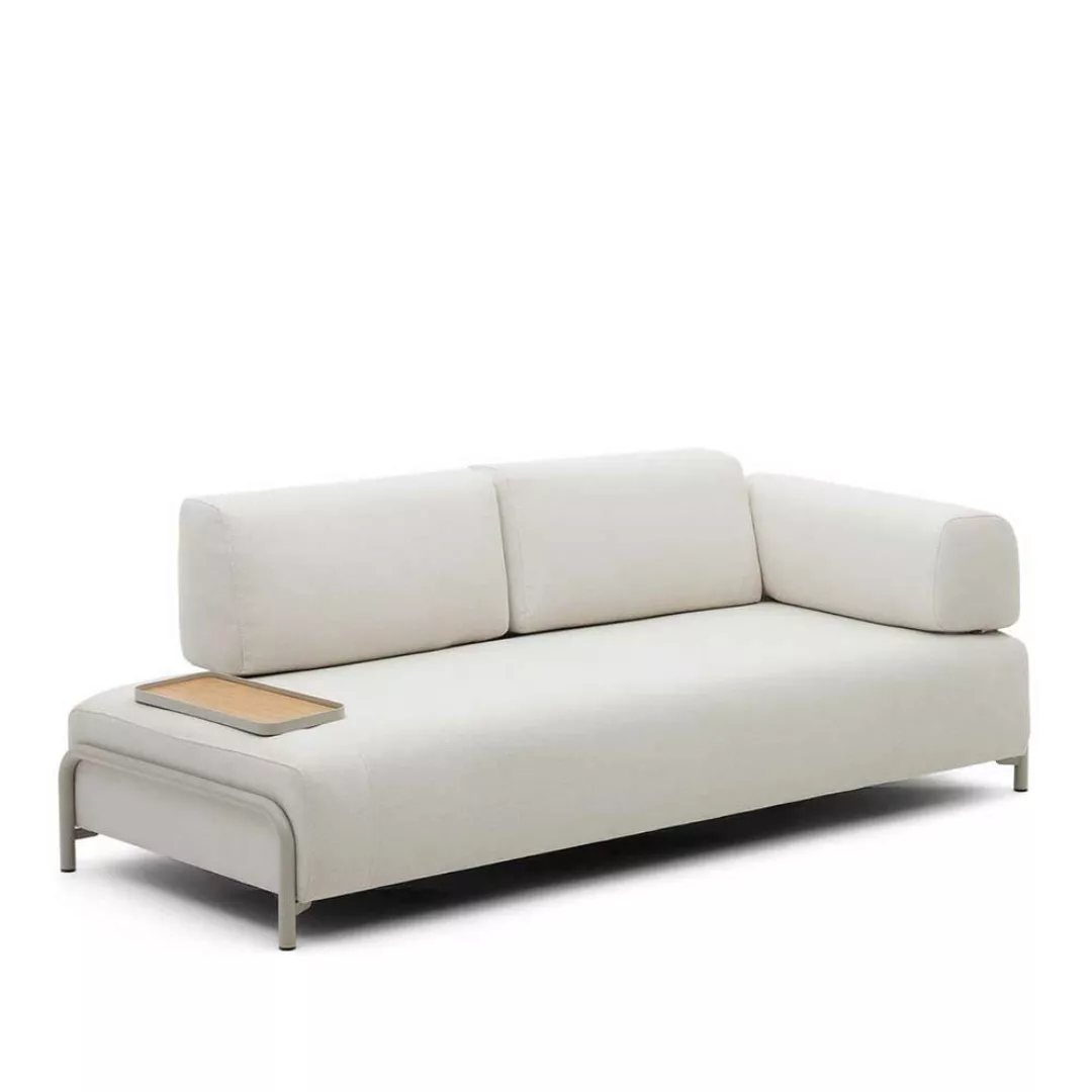 Sofa mit Tablett aus Chenillegewebe Vierfußgestell aus Metall günstig online kaufen