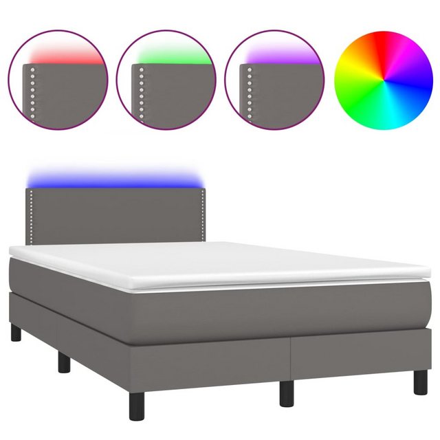 vidaXL Boxspringbett Bett Boxspringbett mit Matratze & LED Kunstleder (120 günstig online kaufen