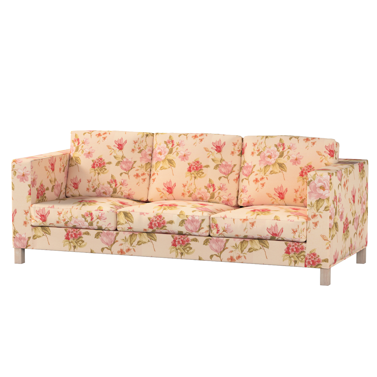 Bezug für Karlanda 3-Sitzer Sofa nicht ausklappbar, kurz, creme-rosa, Bezug günstig online kaufen