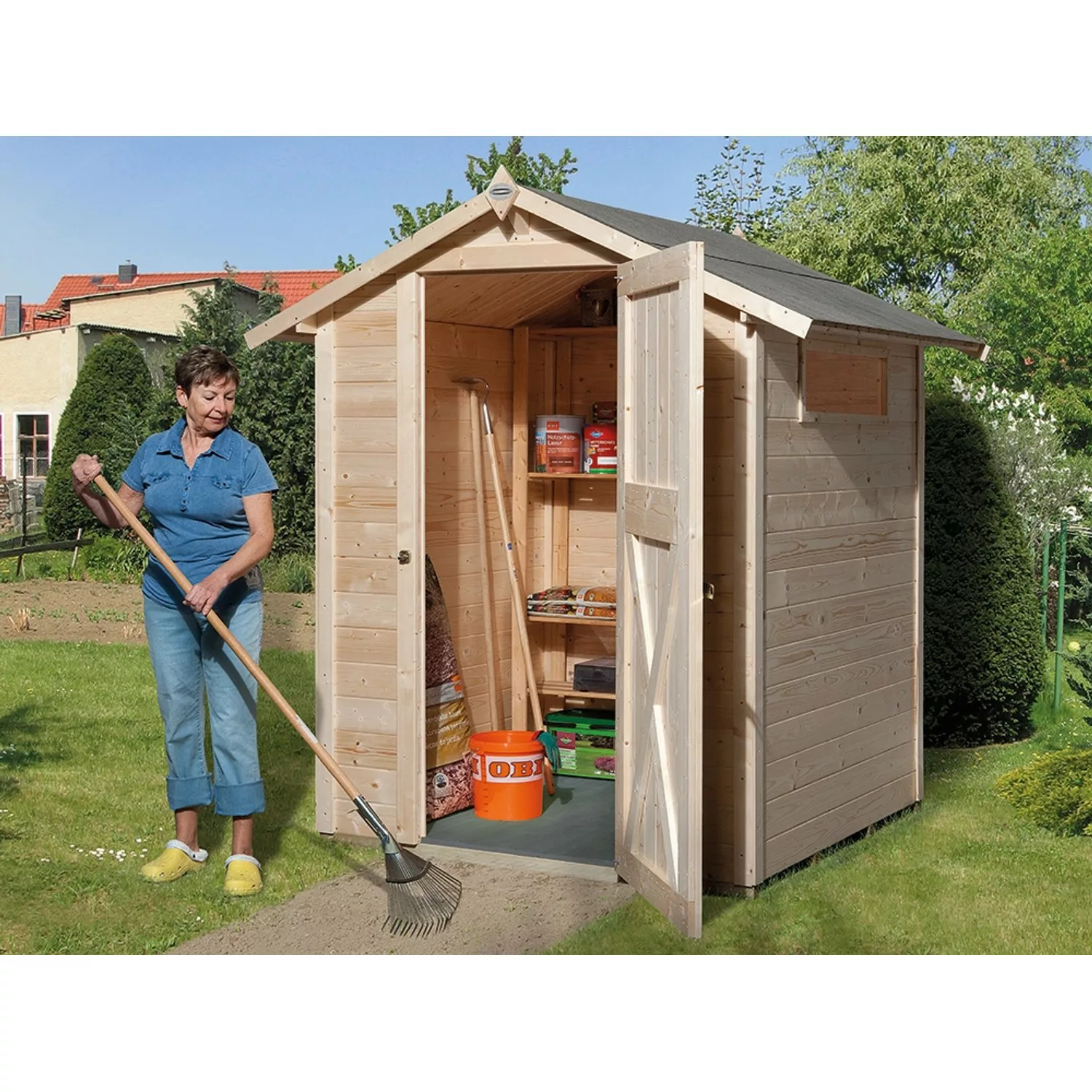 OBI Outdoor Living Holz-Gartenhaus Kompakt Satteldach 152 cm x 171 cm günstig online kaufen