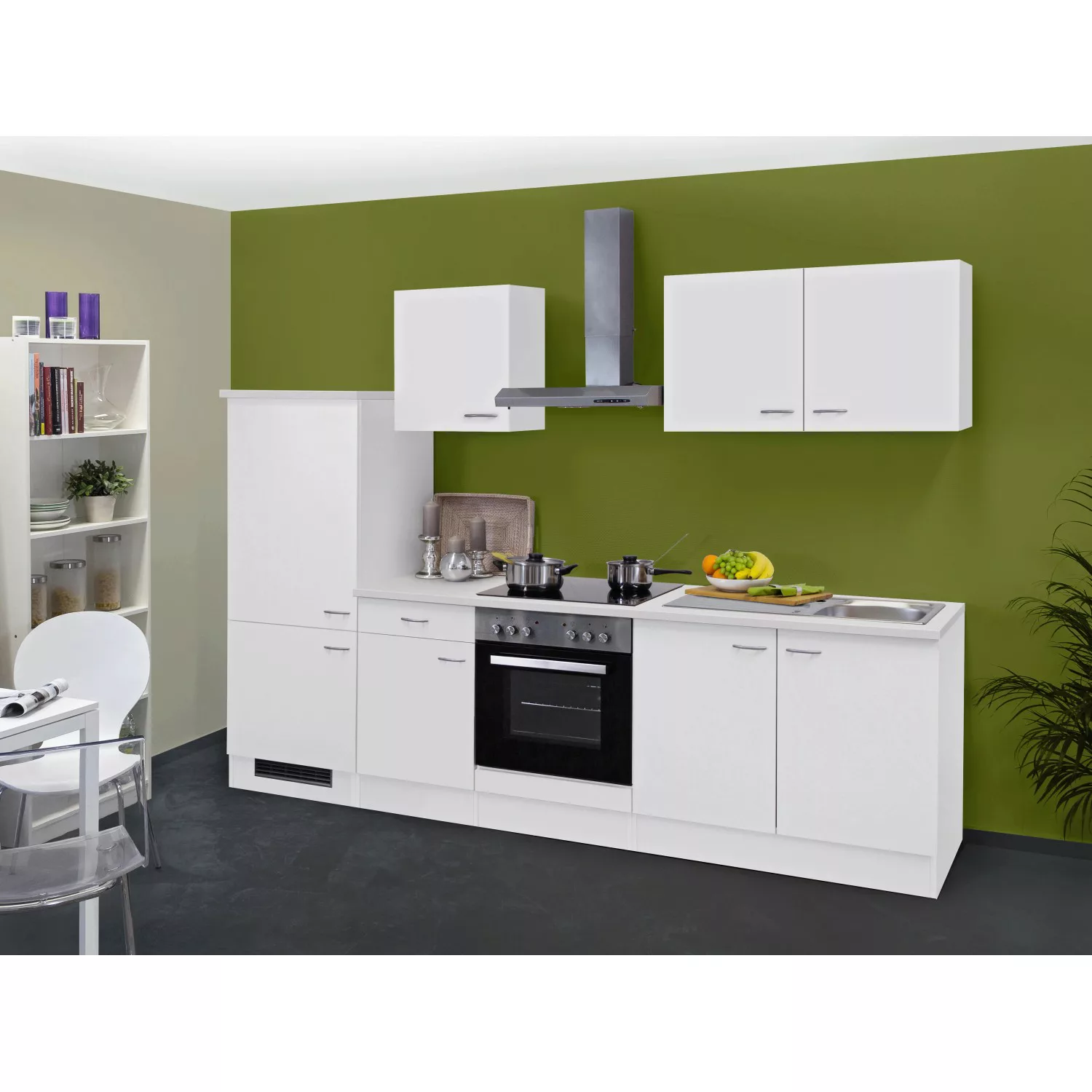 Flex-Well Classic Küchenzeile Wito 270 cm Weiß günstig online kaufen