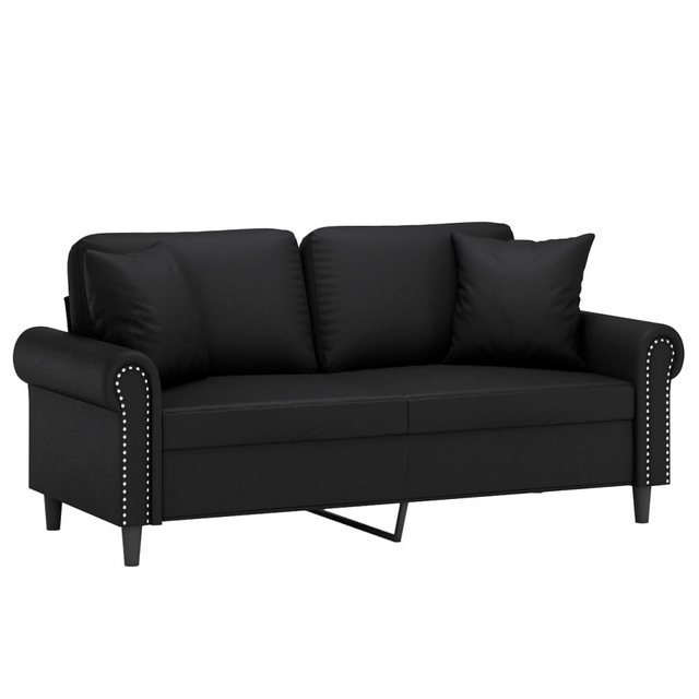 vidaXL Sofa 2-Sitzer-Sofa mit Zierkissen Schwarz 140 cm Kunstleder günstig online kaufen