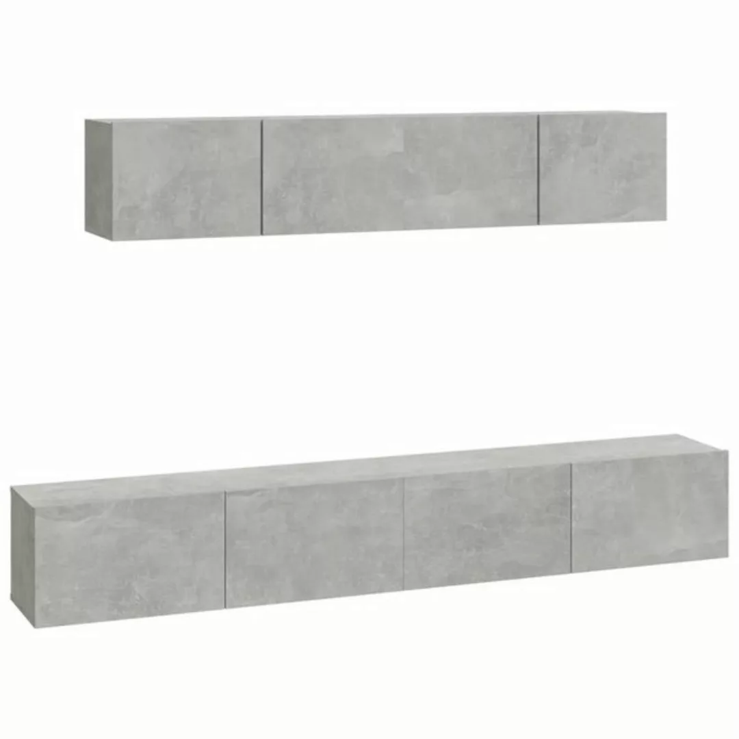 furnicato TV-Schrank 4-tlg. TV-Schrank-Set Betongrau Holzwerkstoff (1-St) günstig online kaufen