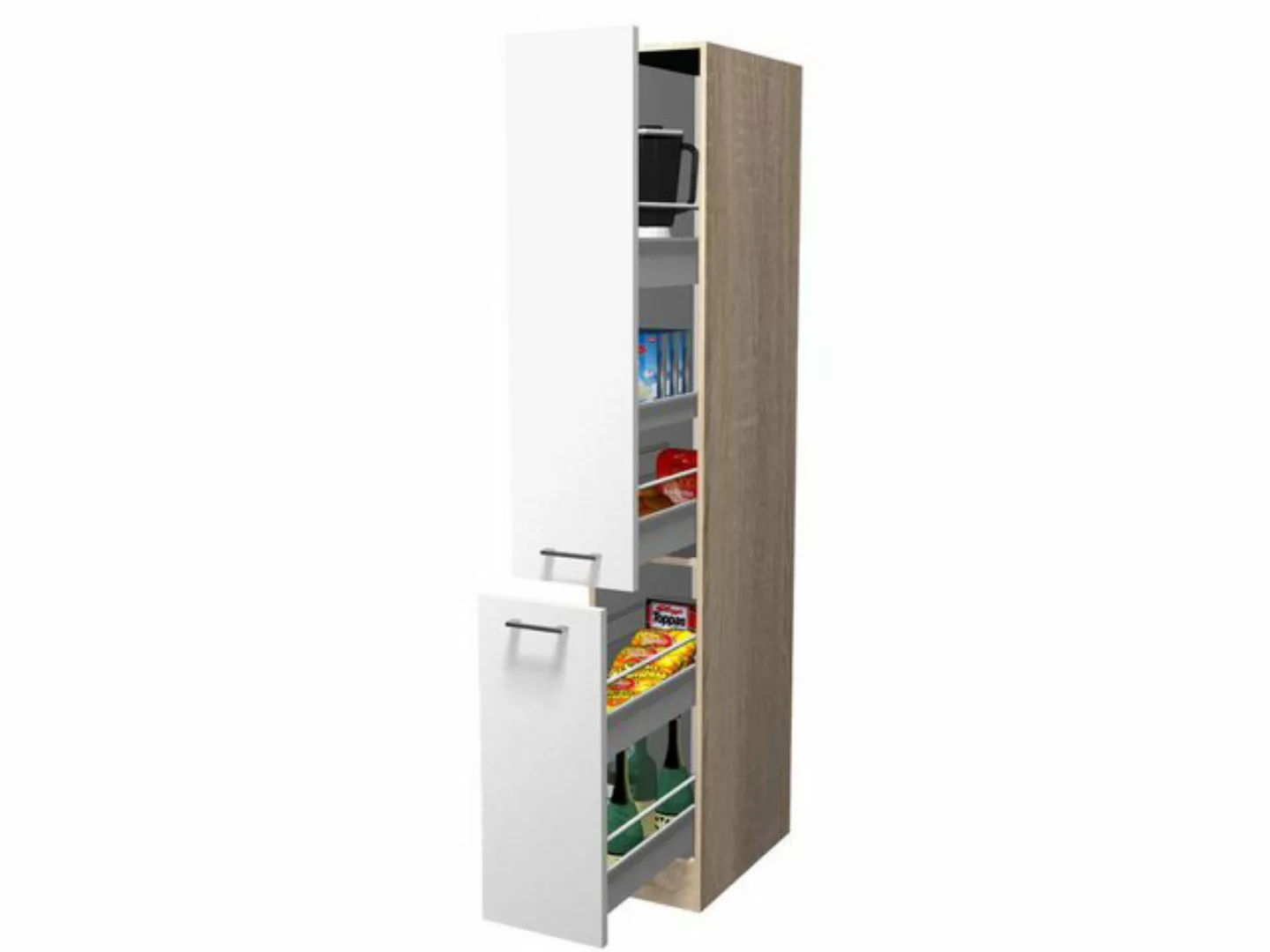 Flex-Well Apothekerschrank Apothekerschrank Küche - 30 cm breit - Weiß Sono günstig online kaufen