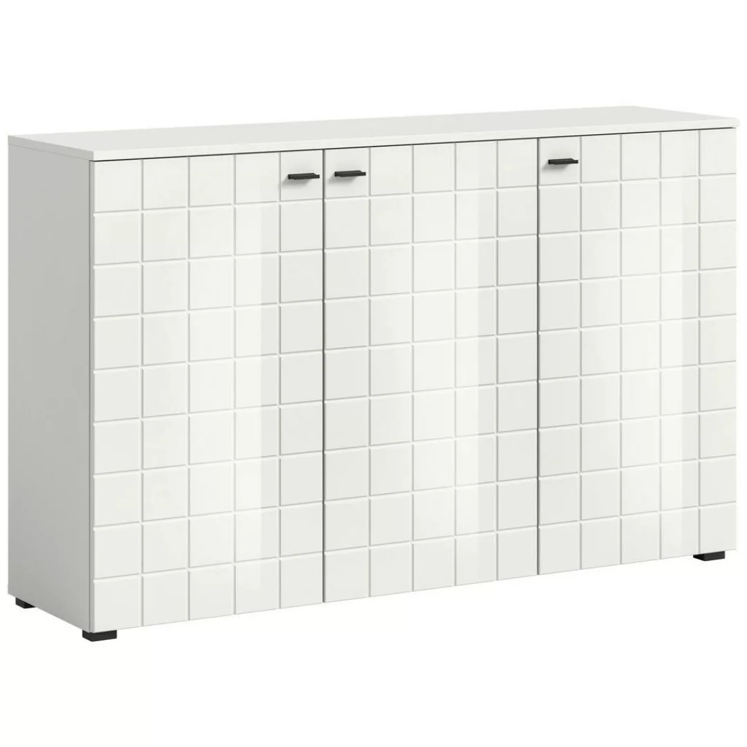 Sideboard Monte weiß weiß Hochglanz B/H/T: ca. 138x86x37 cm günstig online kaufen