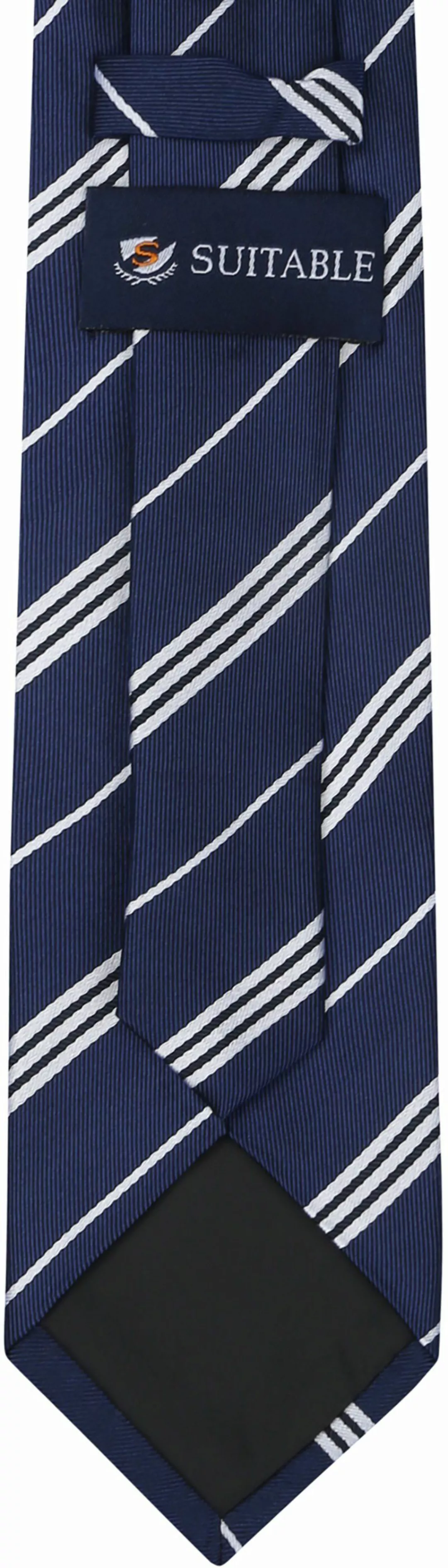 Suitable Krawatte Seide Streif Dunkelblau - günstig online kaufen