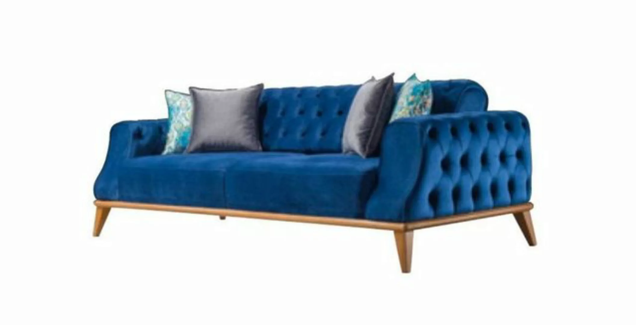 JVmoebel Sofa, Sofa 3 Sitzer Blau Wohnzimmer Klassische Design Chesterfield günstig online kaufen