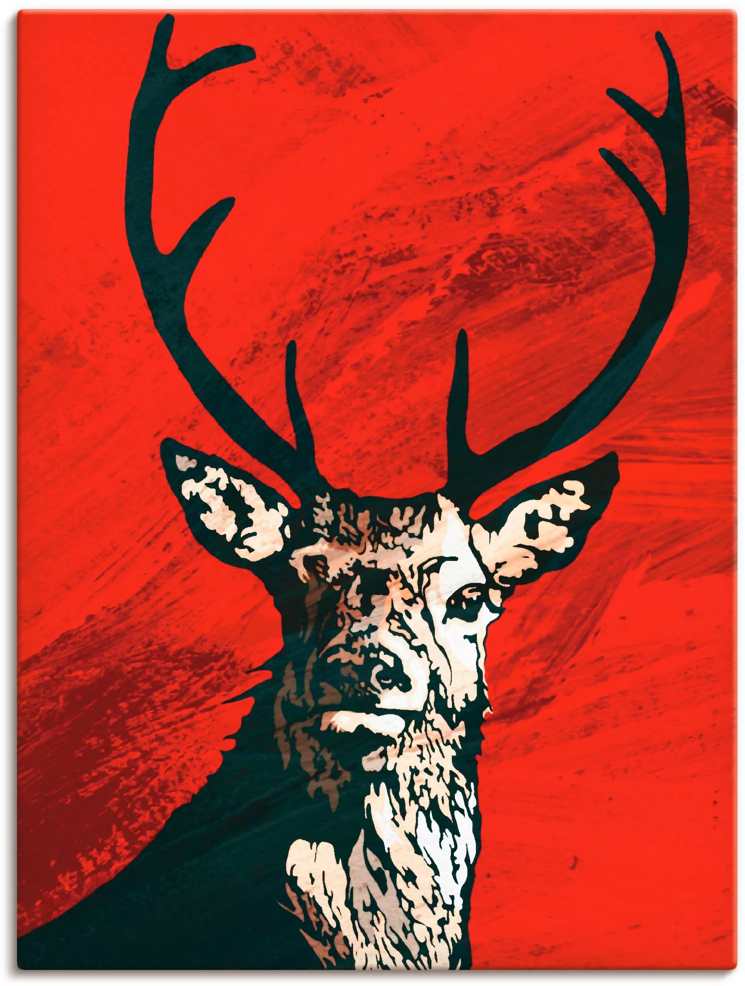Artland Wandbild "Hirsch", Wildtiere, (1 St.), als Leinwandbild, Poster in günstig online kaufen