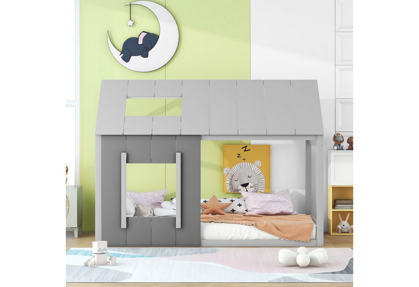 TavilaEcon Kinderbett in Hausform, Holzbett Hausbett Einzelbett mit Dach un günstig online kaufen
