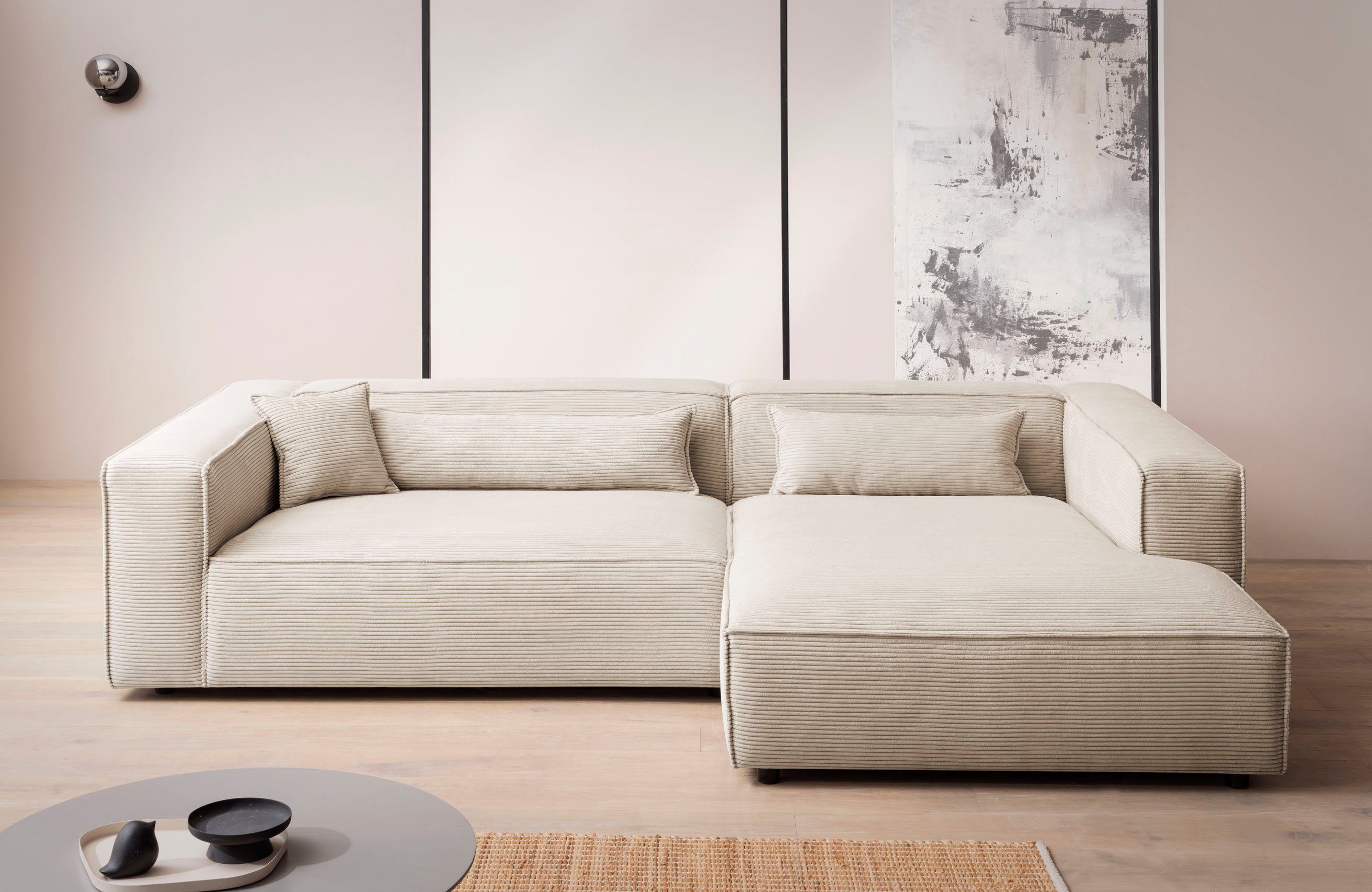 LeGer Home by Lena Gercke Ecksofa "PIARA XXL, Big-Sofa in Cord oder Leineno günstig online kaufen