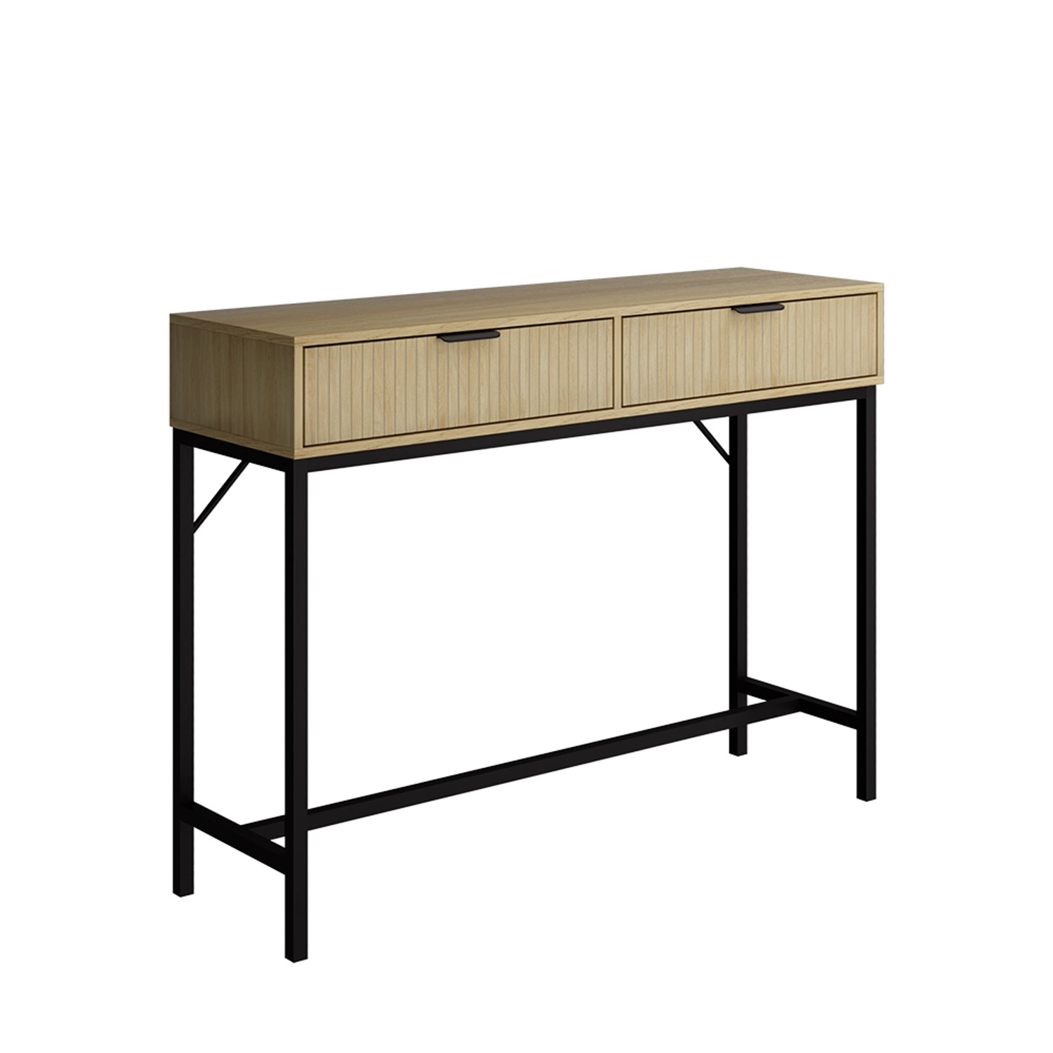 Vicco Schminktisch Lennox Eiche/Schwarz 100 x 75 cm mit 2 Schubladen günstig online kaufen