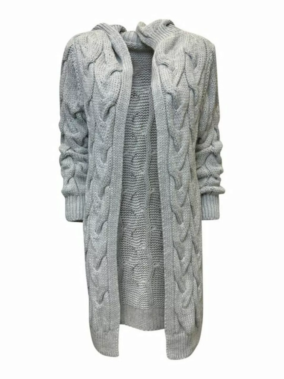 Worldclassca Kapuzenstrickjacke Worldclassca lange Strickjacke Zopfmuster C günstig online kaufen