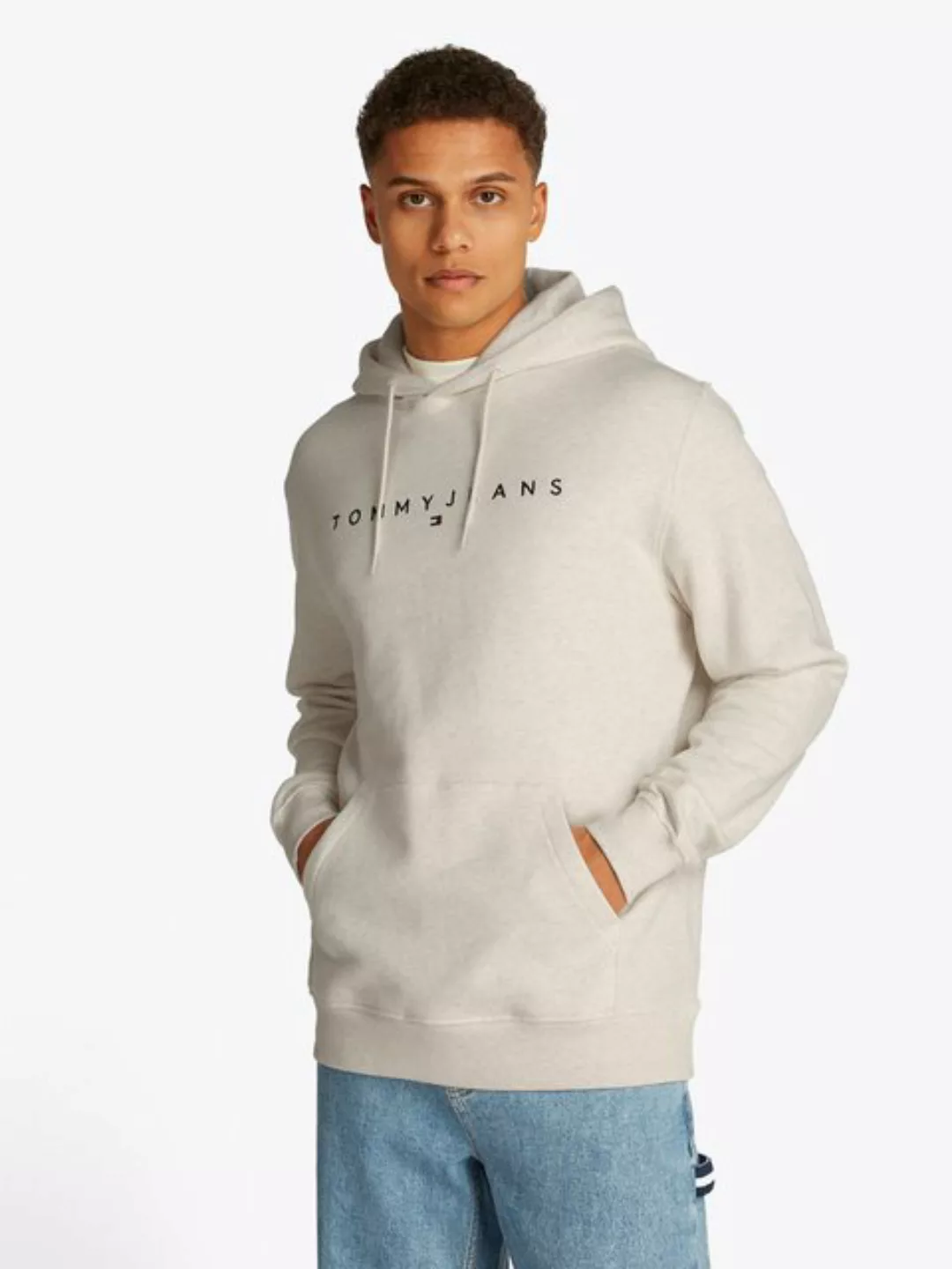 Tommy Jeans  Sweatshirt Linear Logo Hoodie Oat Marl Heather günstig online kaufen