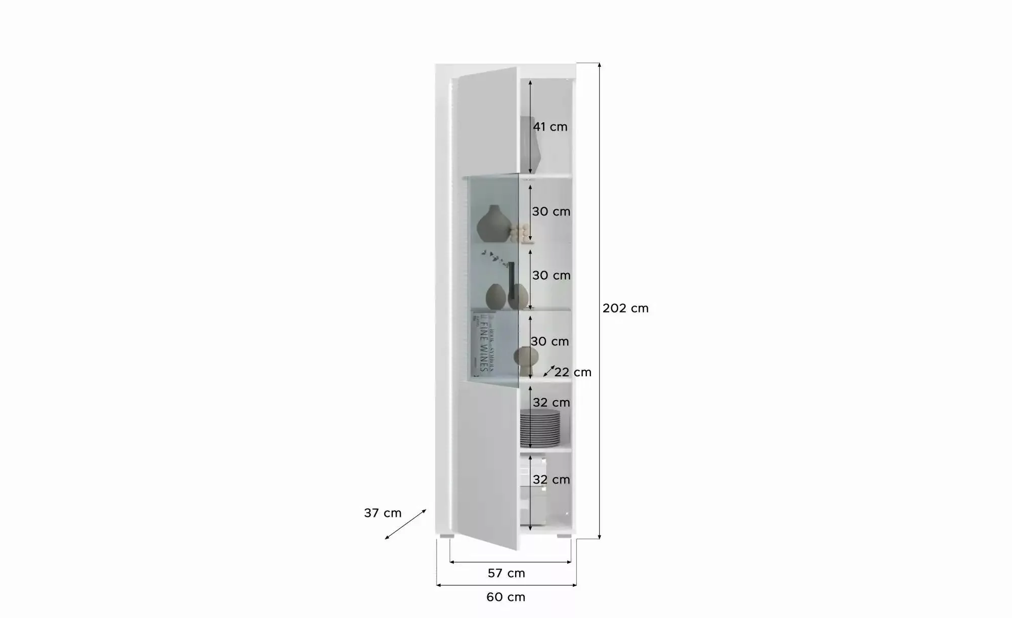 Wohnwand ¦ weiß ¦ Maße (cm): B: 332 H: 202 T: 42 Wohnwände - Höffner günstig online kaufen