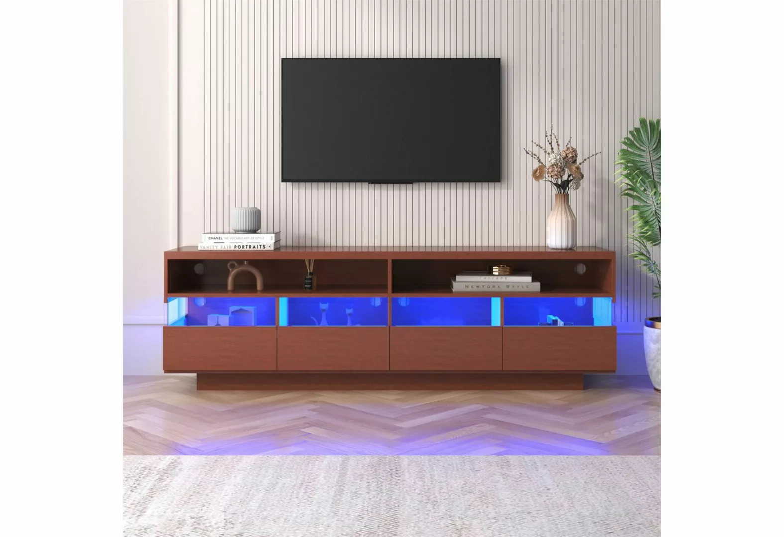 XDOVET TV-Schrank Schrank aus Holz, Niedriges Panel, Mehrfarbige LED-Beleuc günstig online kaufen