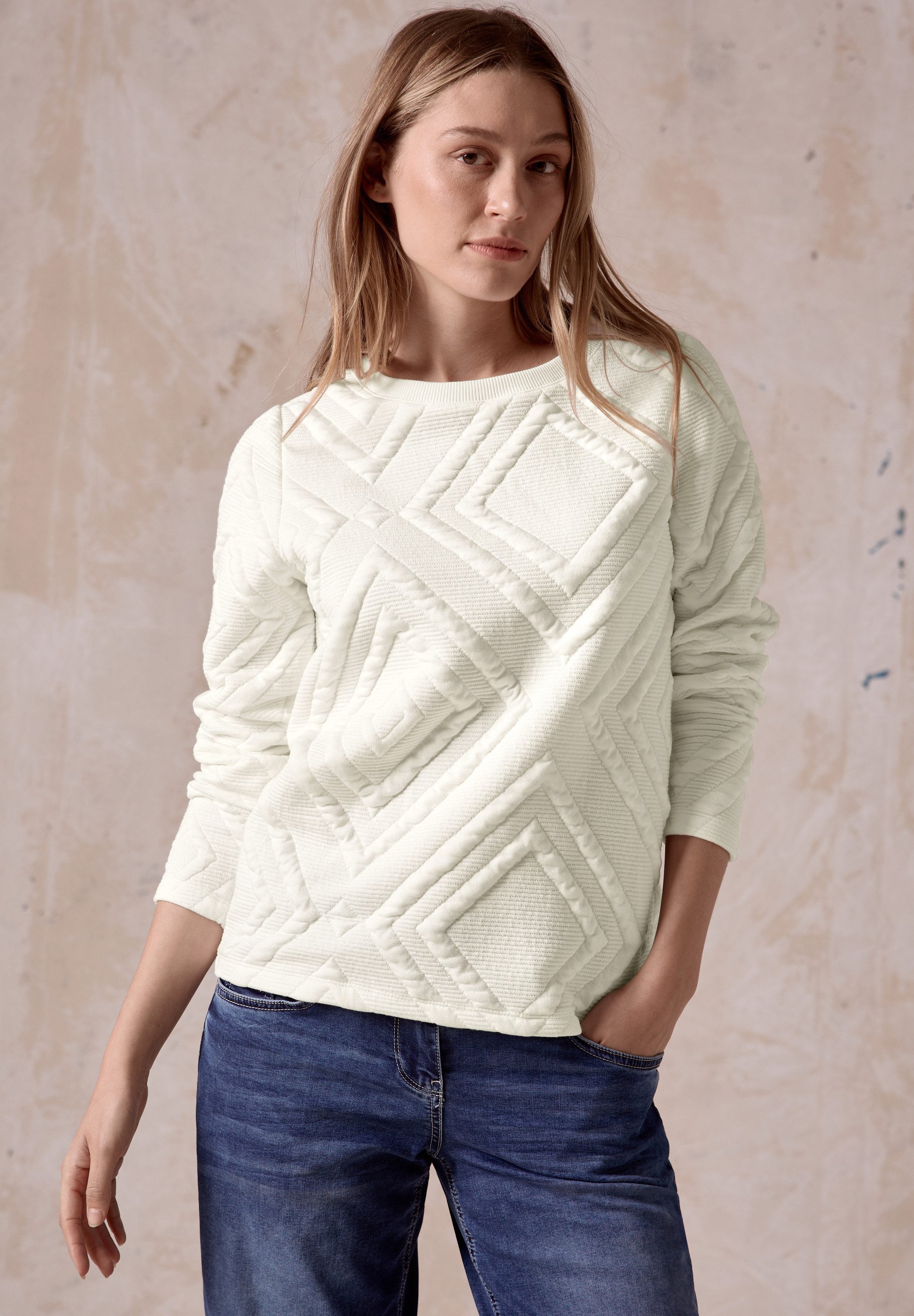 CECIL Sweatshirt mit 3D Strukturmuster günstig online kaufen