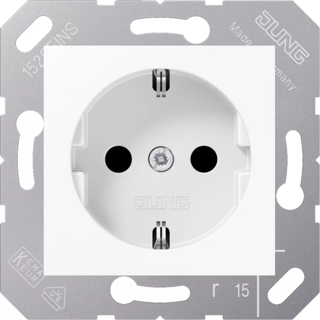 Jung SCHUKO-Steckdose 16A 250V 50x50mm Klappdeckel CD 5120 BF WW günstig online kaufen