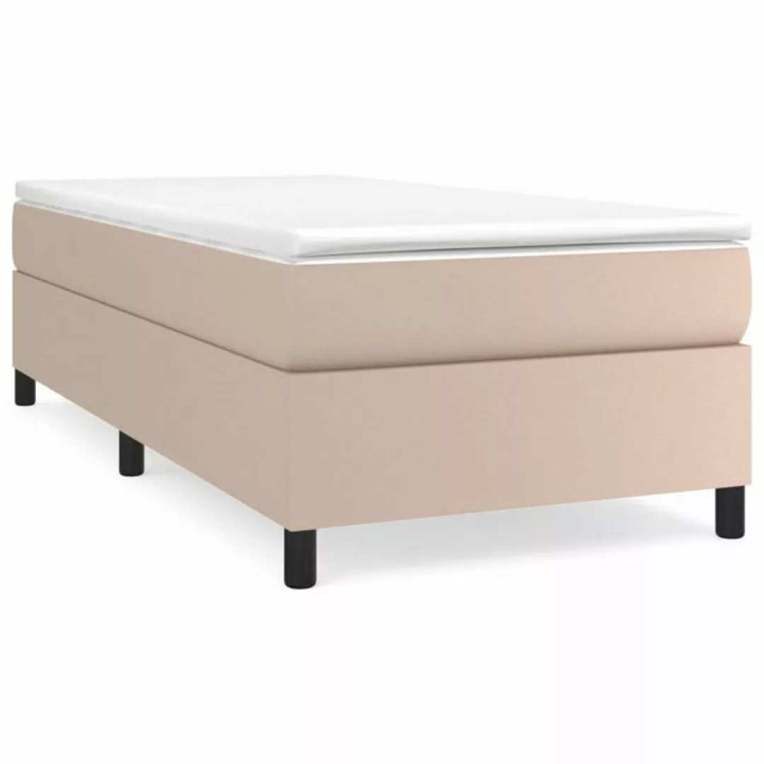 vidaXL Boxspringbett, Boxspringbett mit Matratze Cappuccino-Braun 90x200cm günstig online kaufen