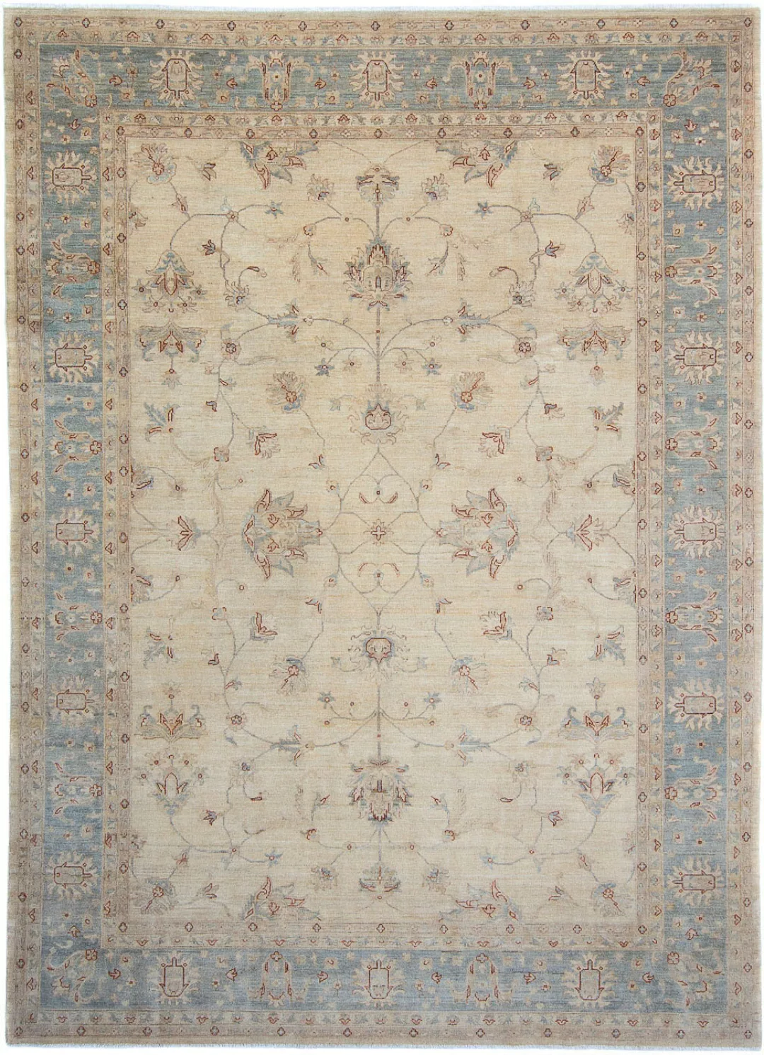 morgenland Wollteppich »Ziegler Blumenmuster 337 x 249 cm«, rechteckig, Uni günstig online kaufen