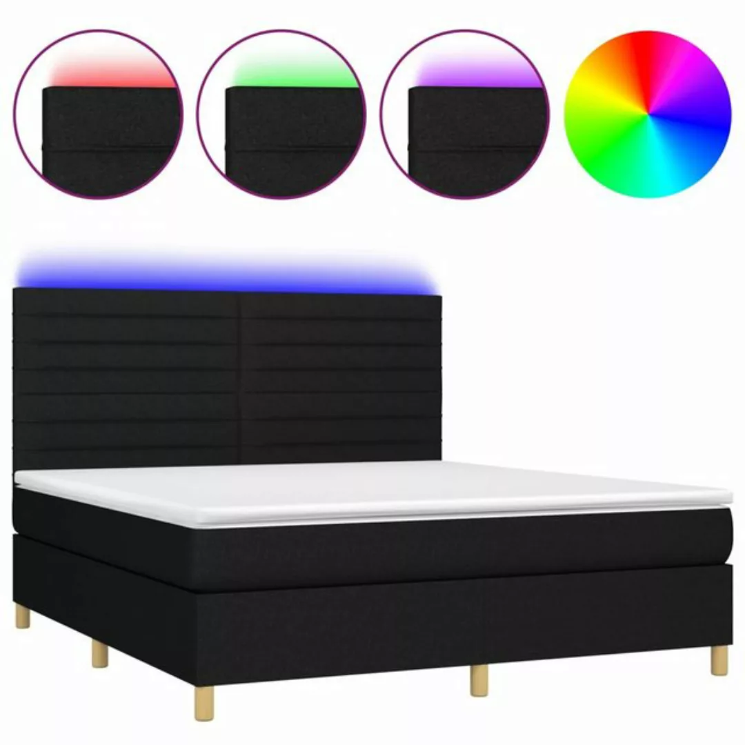 vidaXL Boxspringbett Bett Boxspringbett mit Matratze & Topper & LED (180 x günstig online kaufen