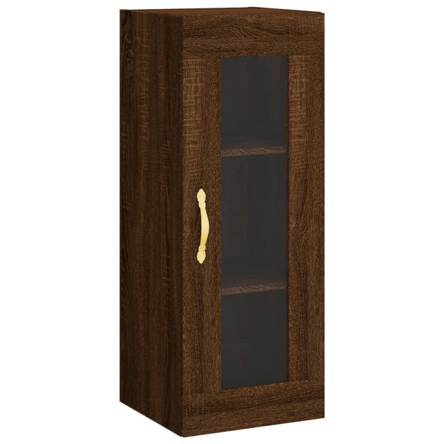 vidaXL Hängeschrank Wandschrank Braun Eichen-Optik 34,5x34x90 cm Glas Vitri günstig online kaufen