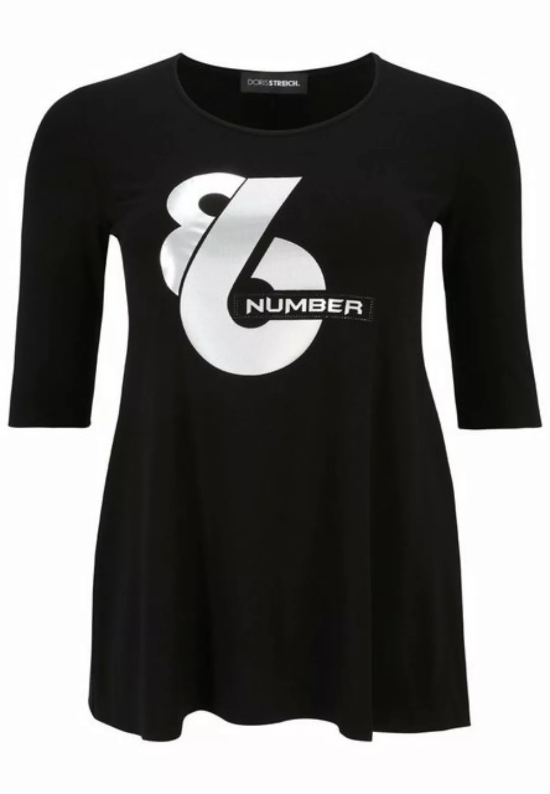 Doris Streich Tunika Long-Shirt mit silbernem Motiv mit modernem Design günstig online kaufen