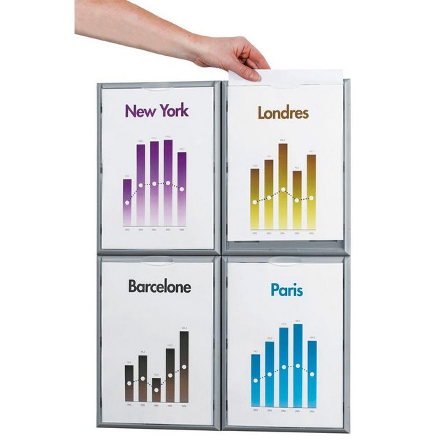 PAPERFLOW Vitrine Paperflow Infodisplay 4066X4.35 DIN A4 aluminium 4 St./Pa günstig online kaufen