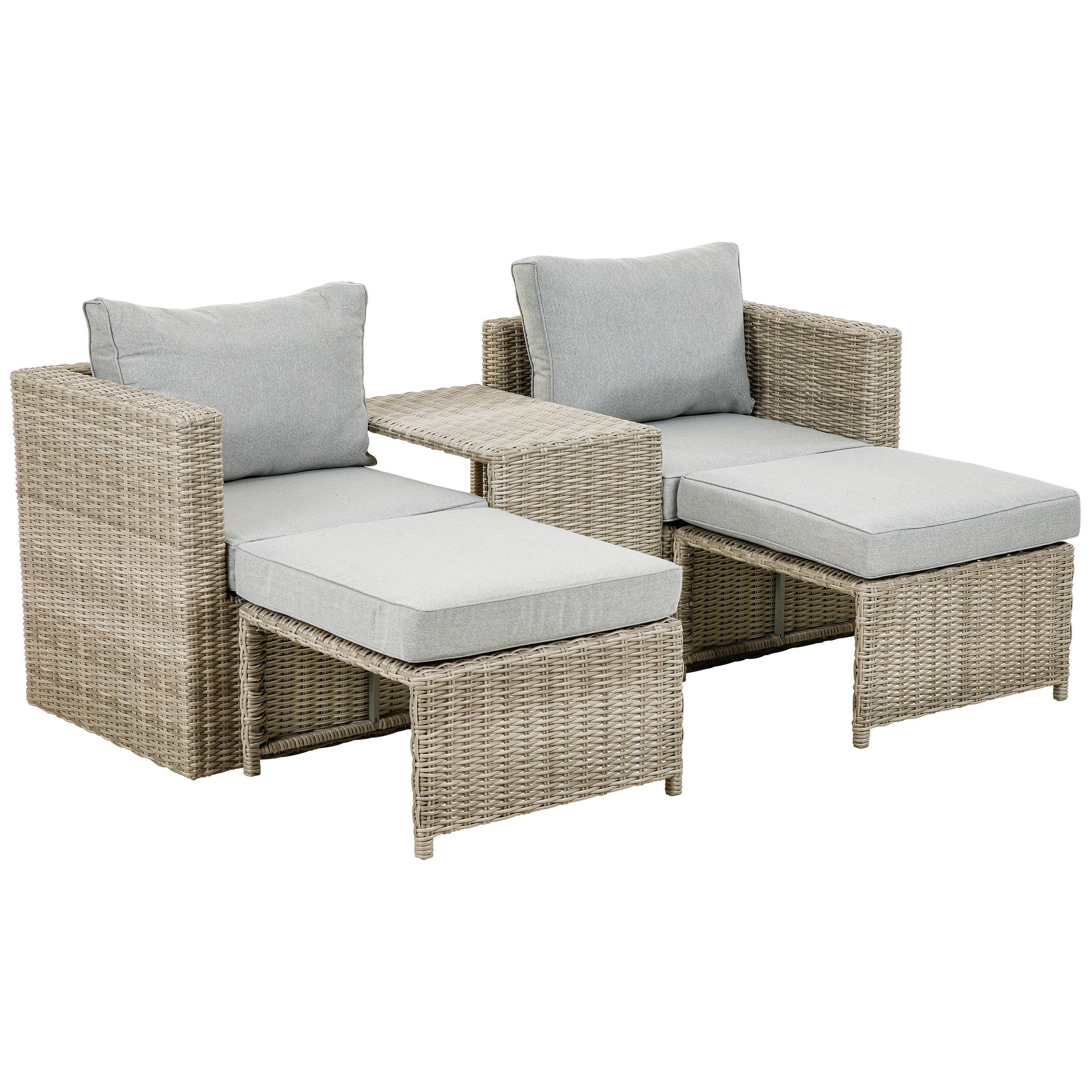 Greemotion Balkonset Balkonmöbel Lounge Set Rattan günstig online kaufen