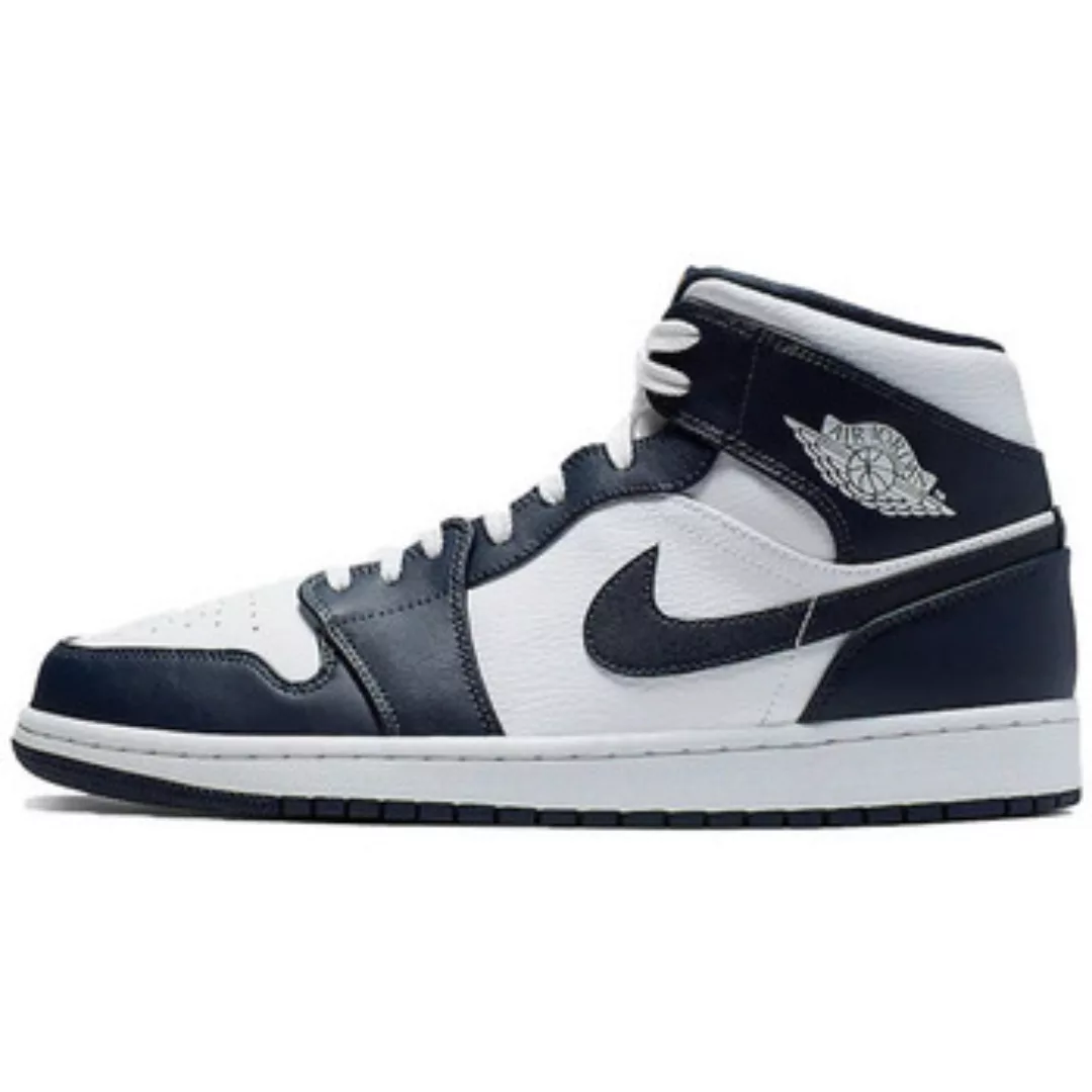 Nike  Sneaker Air Jordan 1 Mid White Metallic Gold Obsidian günstig online kaufen