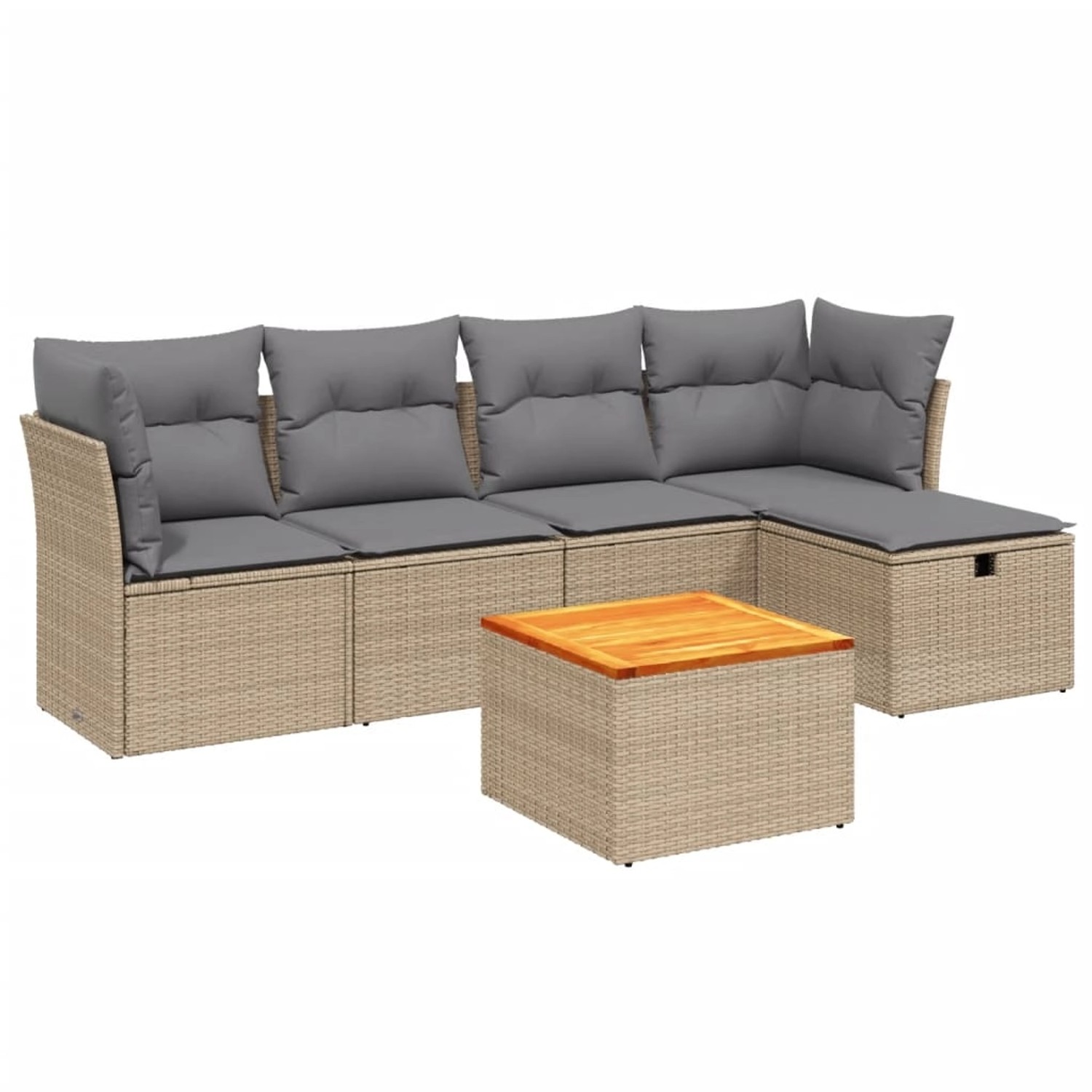 vidaXL 6-tlg Garten-Sofagarnitur mit Kissen Beige Poly Rattan Modell 162 günstig online kaufen