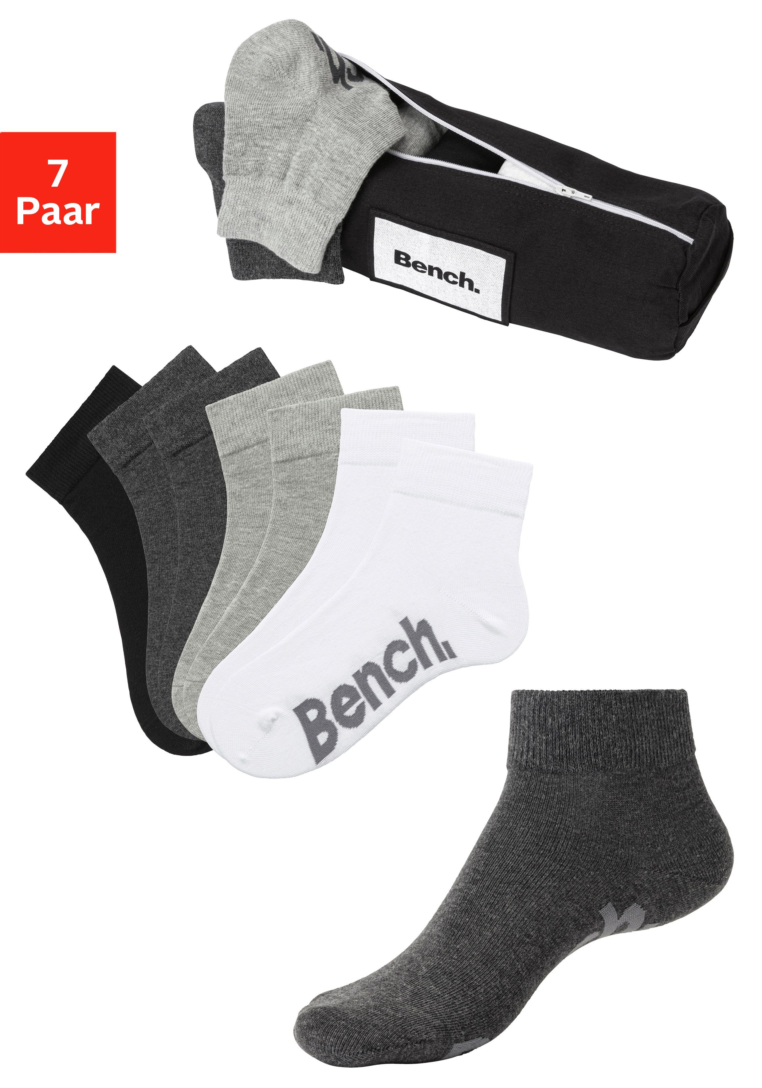 Bench. Kurzsocken, (Federtasche, 7 Paar), in ansprechendem Mäppchen mit Rei günstig online kaufen
