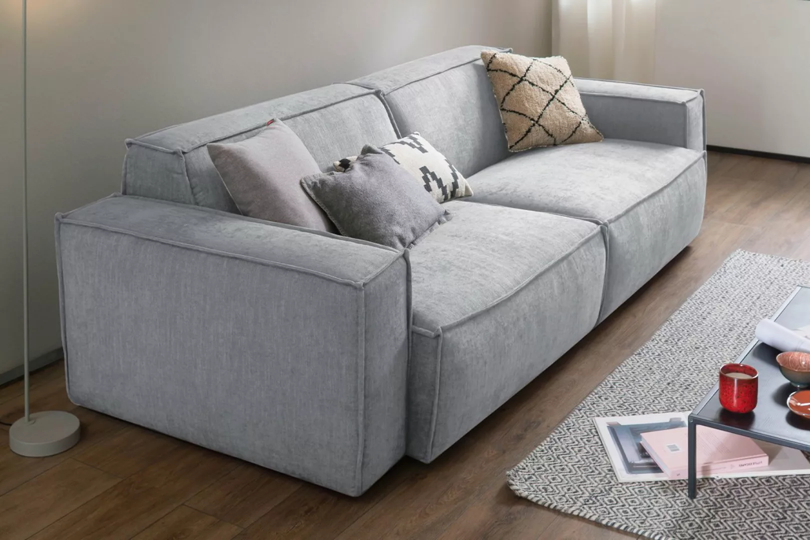 KAWOLA Sofa SAMU, Couch Stoff 2-Sitzer oder 3-Sitzer verschiedene Farben günstig online kaufen