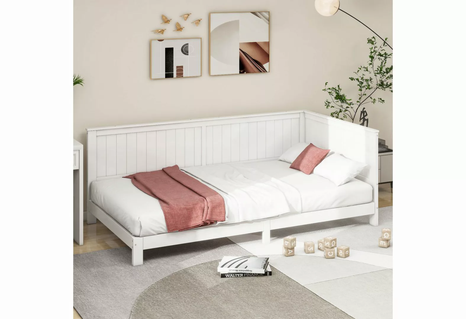 OKWISH Schlafsofa Einzeltagesbett aus Holz, Kinderbett 90*200 cm, ohne Matr günstig online kaufen