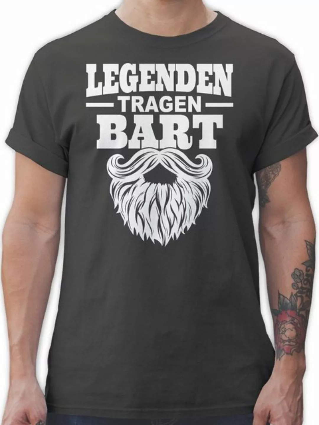 Shirtracer T-Shirt Legenden tragen Bart weiß Sprüche Statement mit Spruch günstig online kaufen
