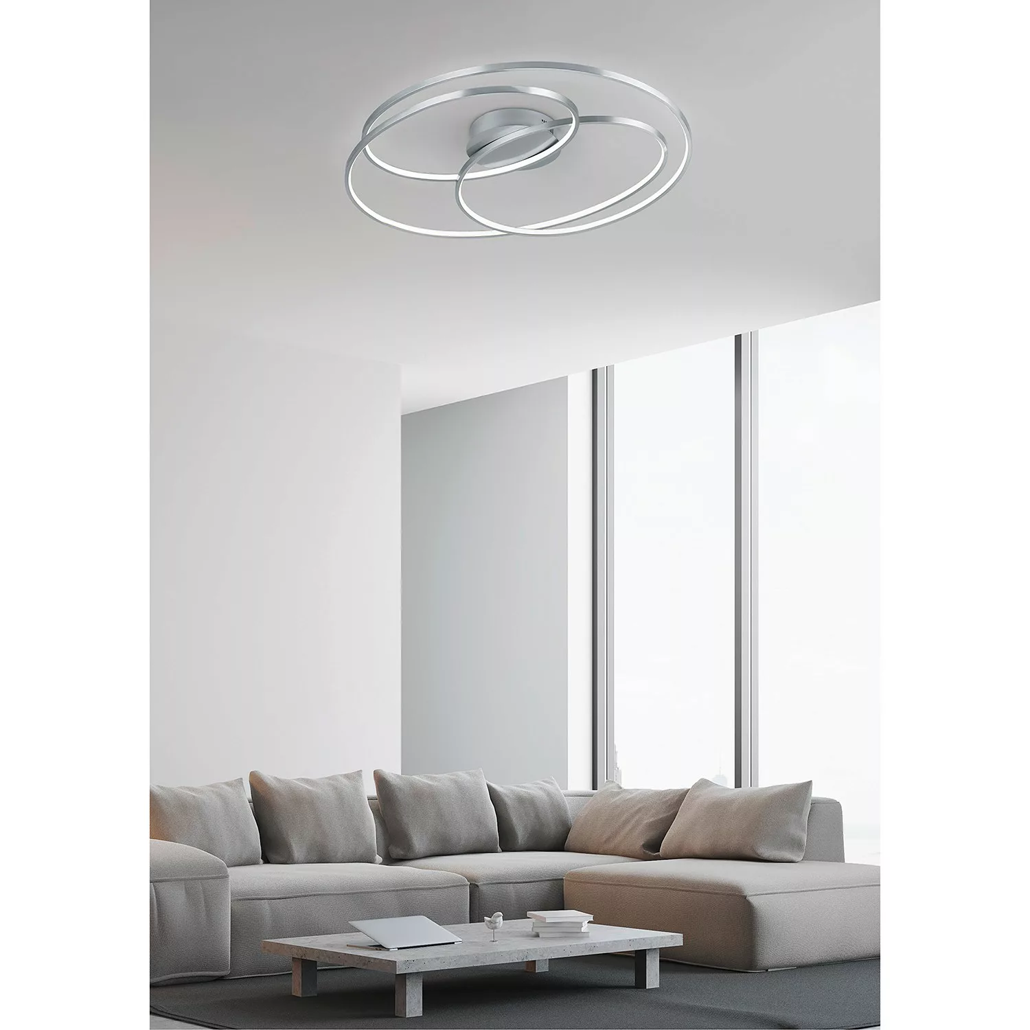 Trio LED Deckenleuchte Gale Nickel matt 145 mm x 800 mm x 650 mm günstig online kaufen