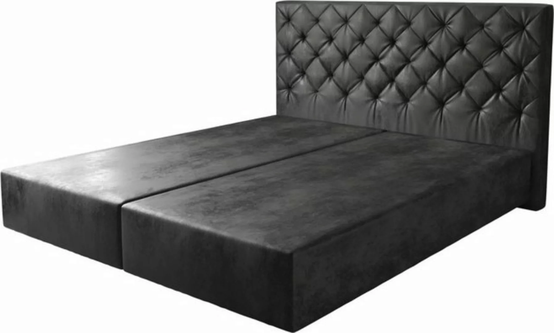 DELIFE Boxspringbett Dream-Great, Mikrofaser Anthrazit Vintage 180x200 cm günstig online kaufen