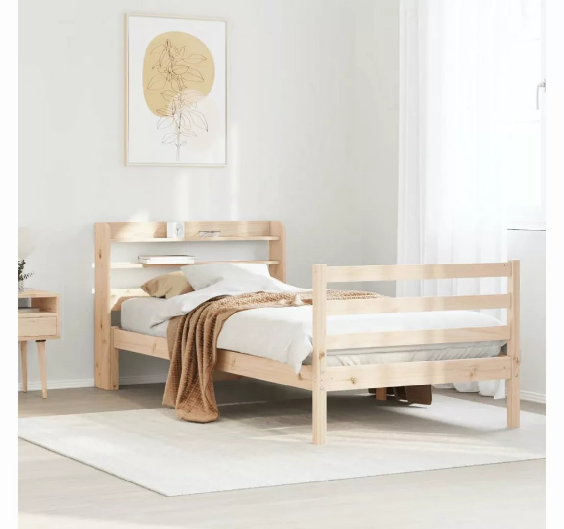 vidaXL Bett Bettgestell mit Kopfteil ohne Matratze 75x190 cm günstig online kaufen