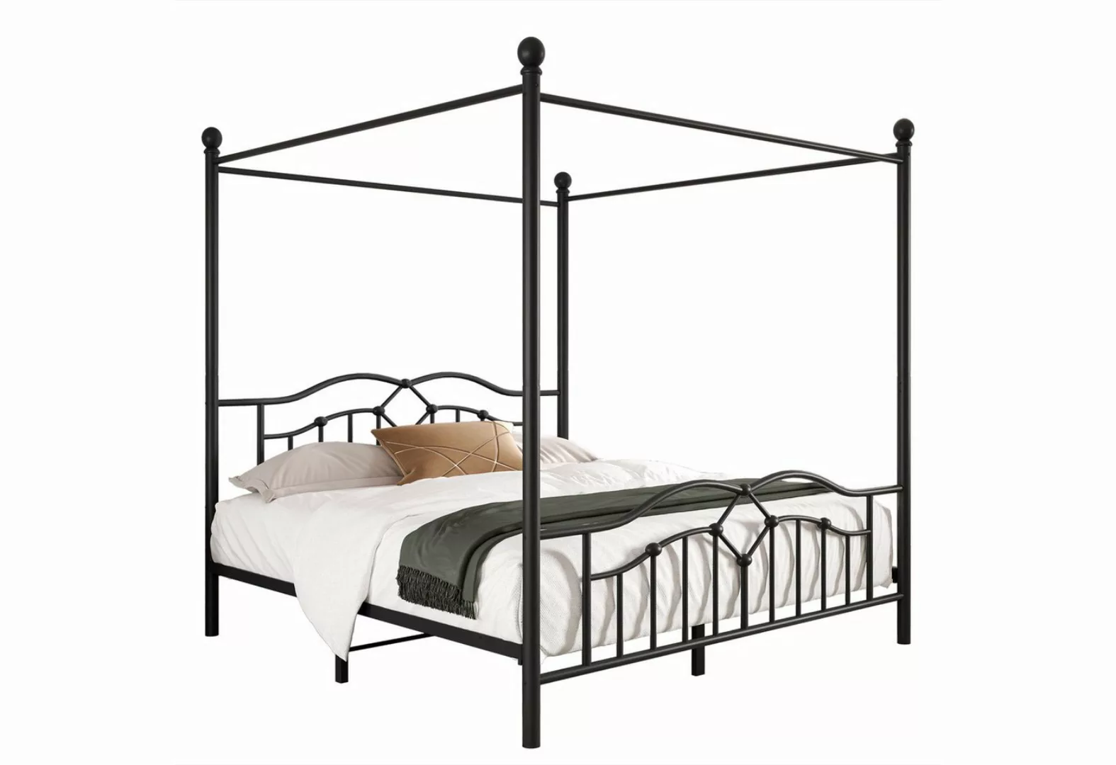 MODFU Metallbett Gästebett Doppelbett Metall (mit gewelltem Kopfteil, minim günstig online kaufen