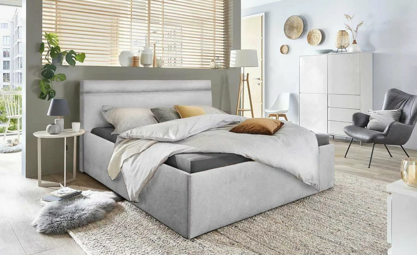 Halmon Schlafkomfort Betten Polsterbett Paris, Fußhöhe 12cm, Ohne Mitteltei günstig online kaufen