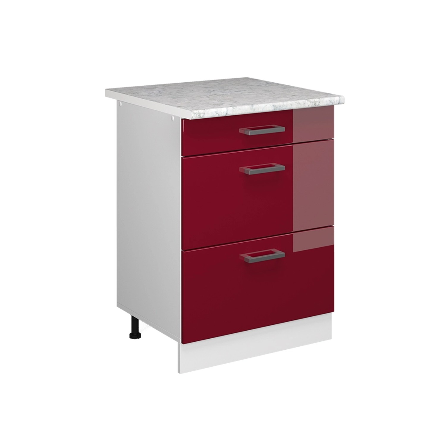 Vicco Unterschrank R-Line, Bordeaux Hochglanz/Weiß, 60cm günstig online kaufen