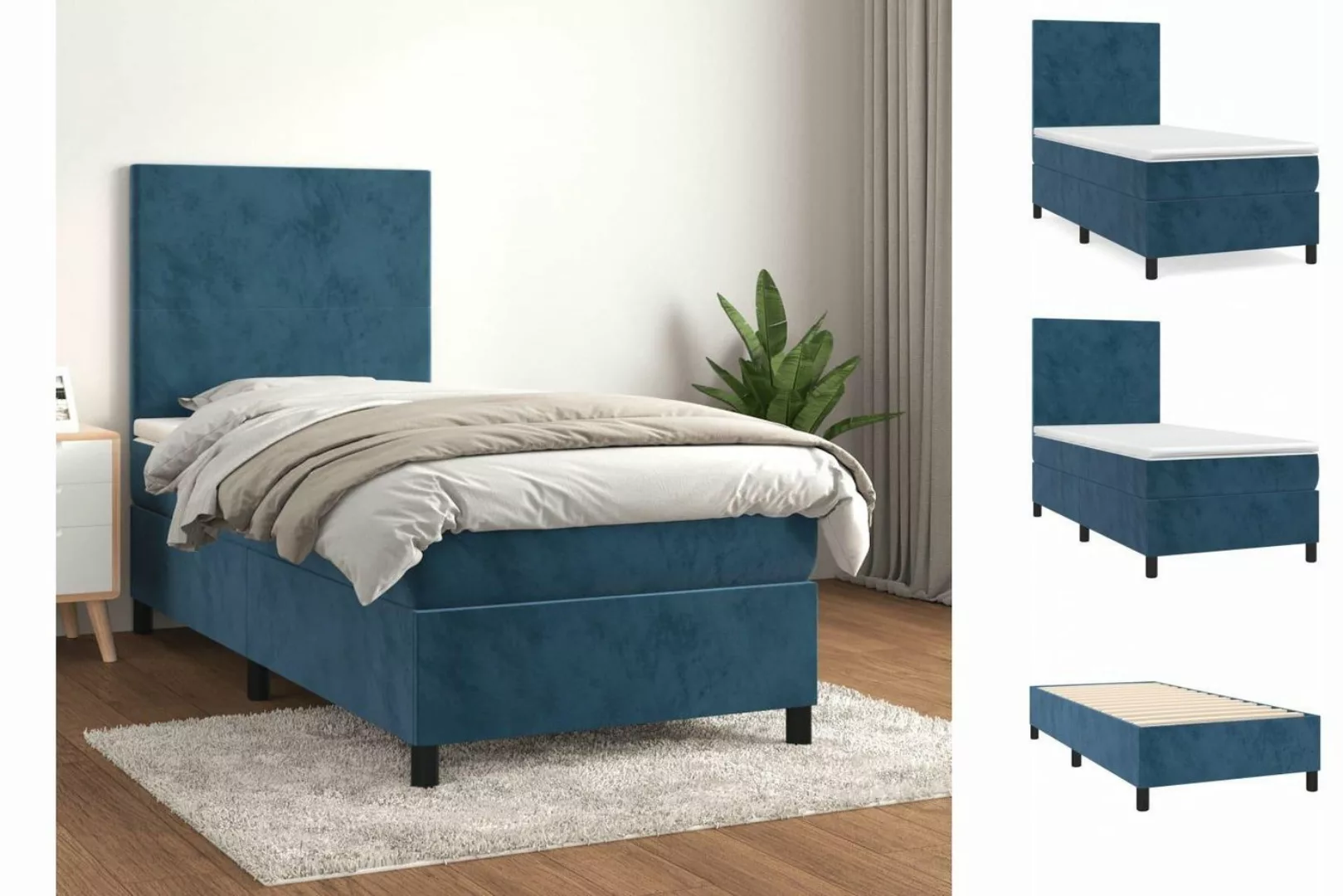 vidaXL Boxspringbett Bett Boxspringbett mit Matratze komplett Samt (90 x 19 günstig online kaufen