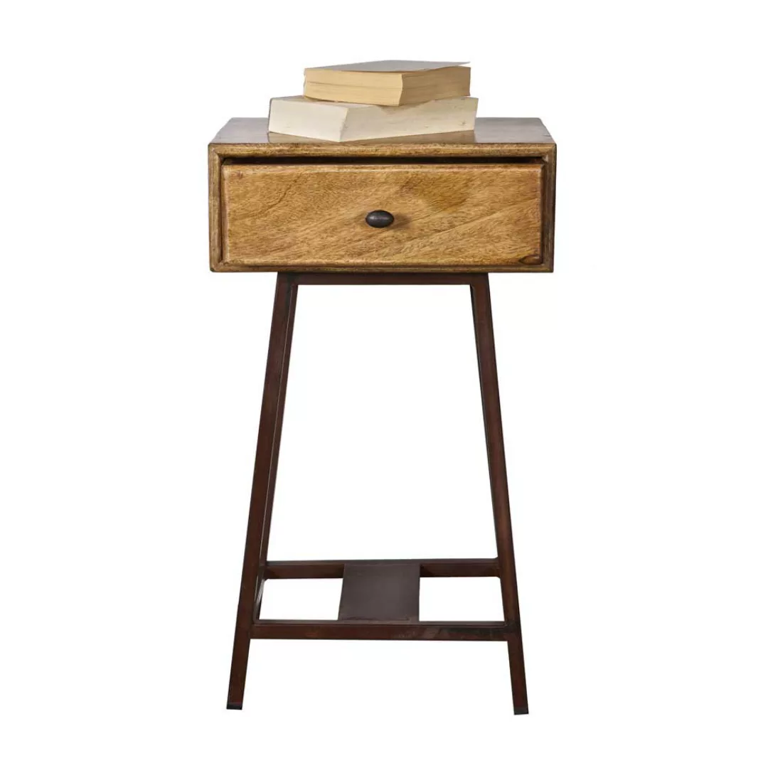 Design Telefontisch aus Holz und Metall Loft Design günstig online kaufen