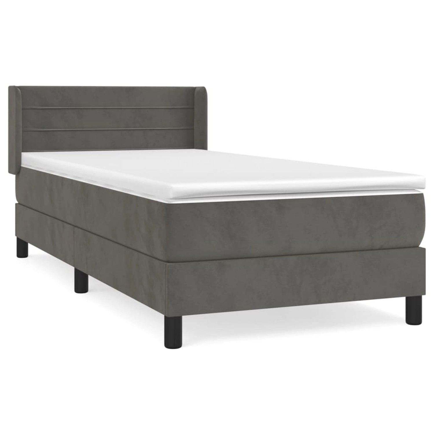 vidaXL Boxspringbett mit Matratze Dunkelgrau 90x190 cm Samt1537522 günstig online kaufen