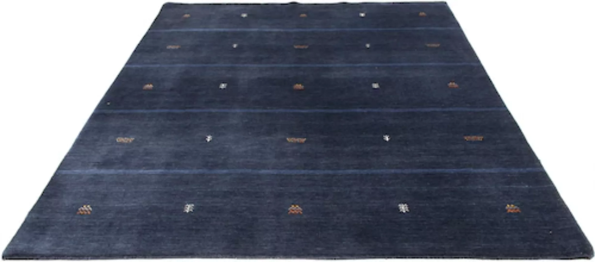 morgenland Wollteppich »Gabbeh - Loribaft Softy - 240 x 174 cm - dunkelblau günstig online kaufen