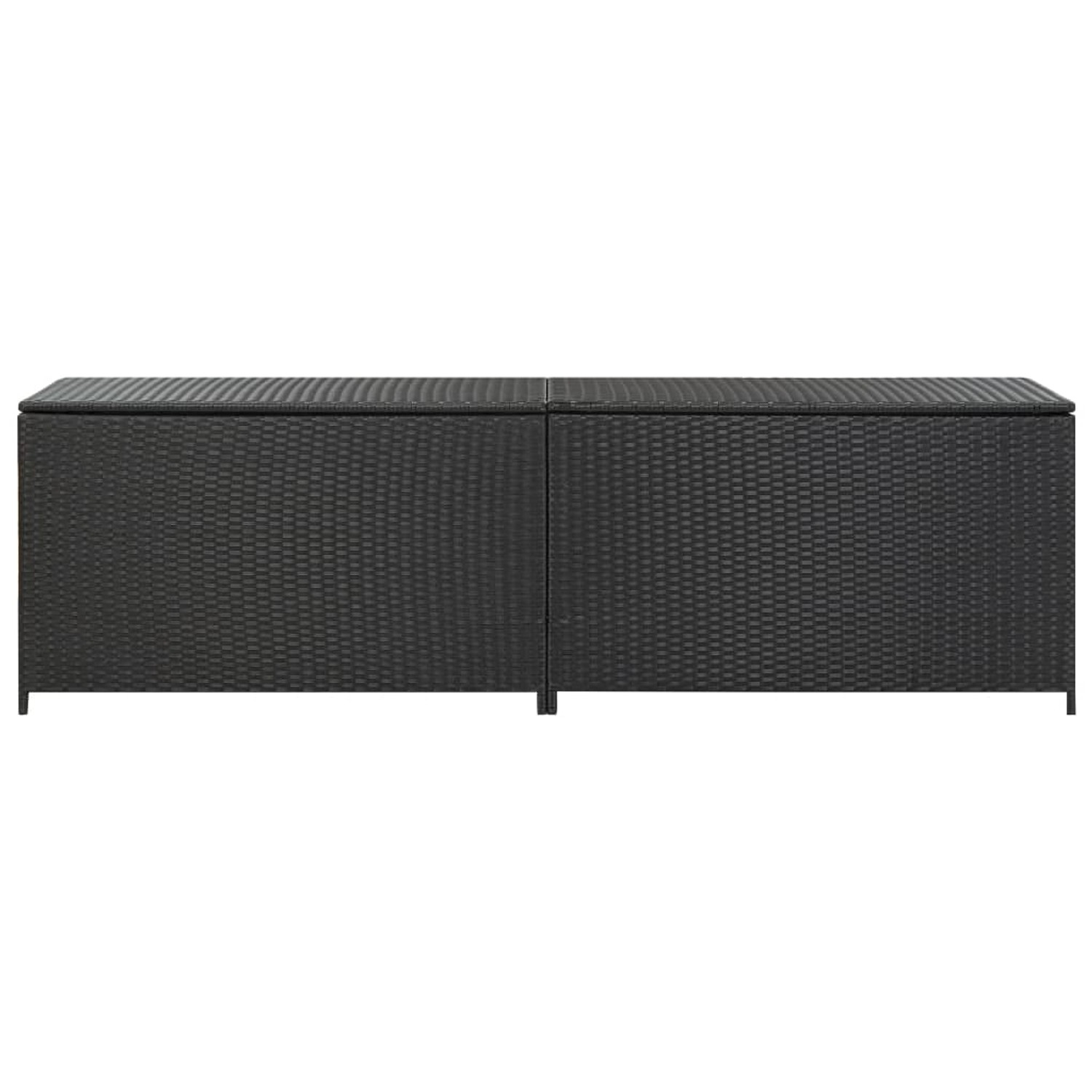 vidaXL Gartenbox Poly Rattan 200x50x60 cm Schwarz günstig online kaufen