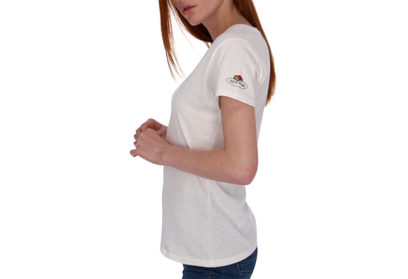 Fruit of the Loom Rundhalsshirt Damen T-Shirt mit Vintage-Logo günstig online kaufen