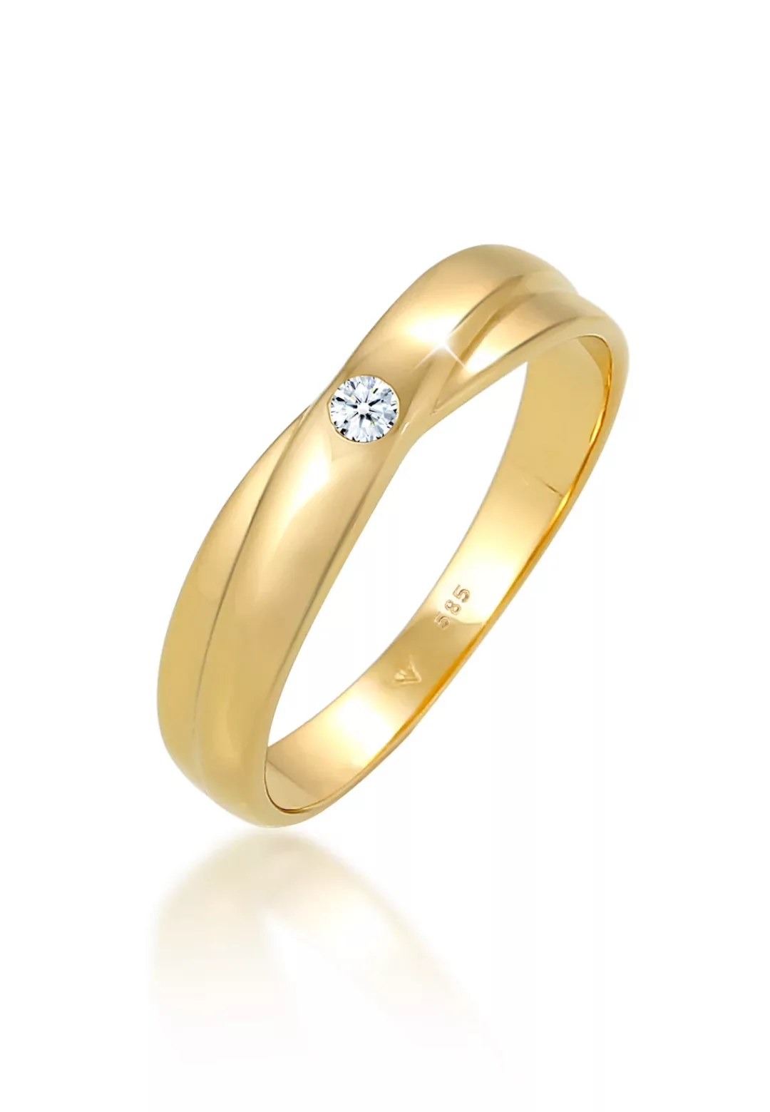 Elli DIAMONDS Verlobungsring "Wickelring Solitär Diamant (0.03 ct.) 585 Gel günstig online kaufen